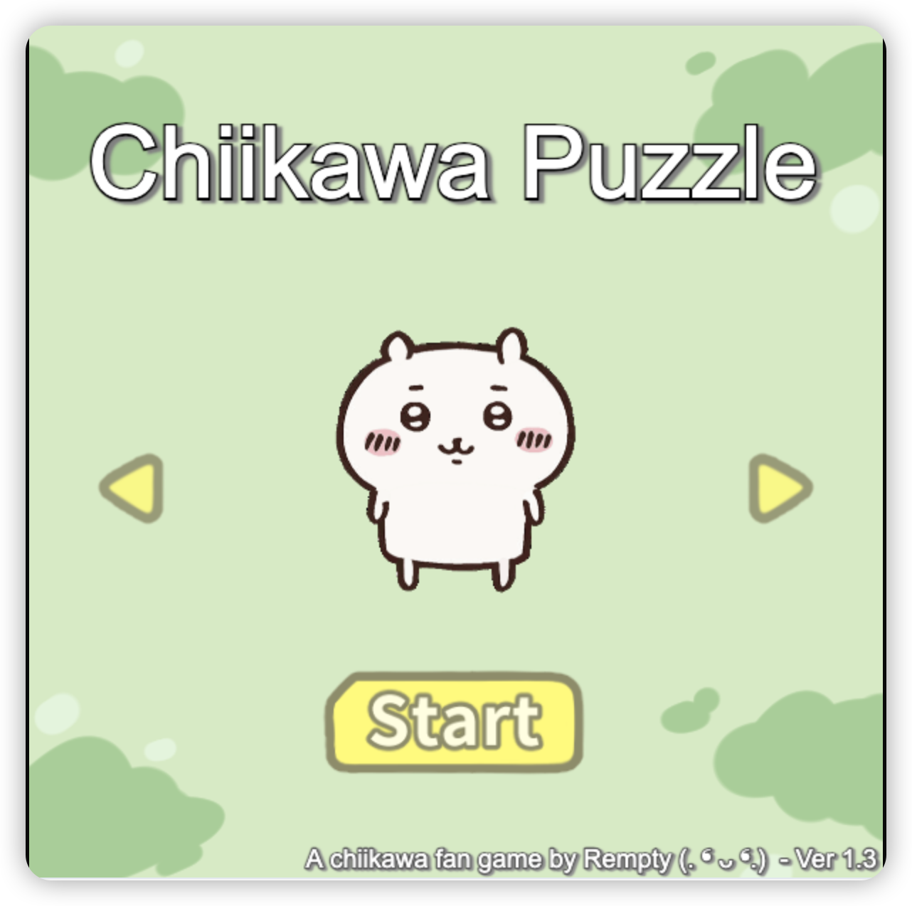 Chiikawa puzzle game main interface screenshot